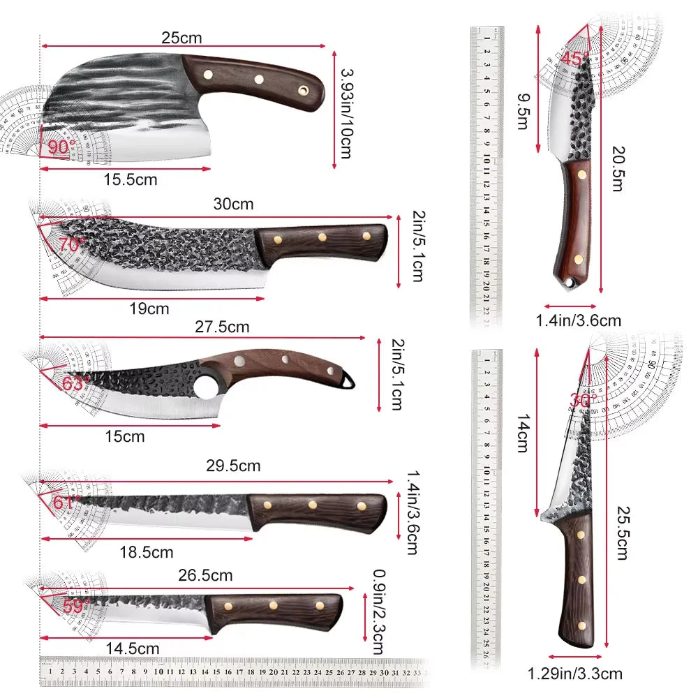 MDHAND Japanese Knife Set Stainless Steel Kitchen Knives