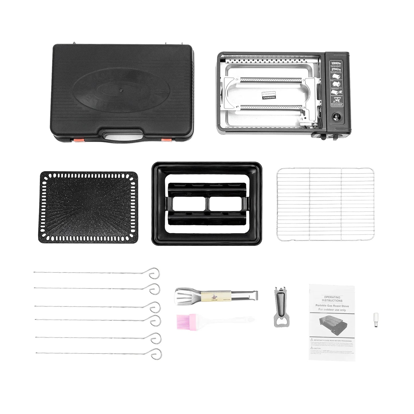 Portable Butane Gas Grill Stove Dual-Intake Camping