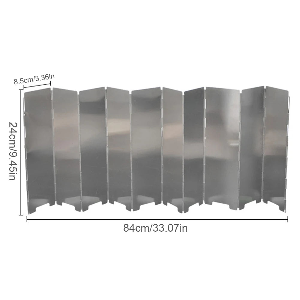 Aluminum Gas Stove Foldable Wind Shield For Outdoor Camping Ultralight