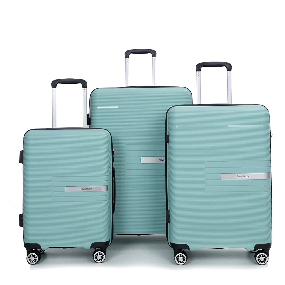 Travelhouse Hardshell Luggage Set Three Piece Spinner TSA Lock