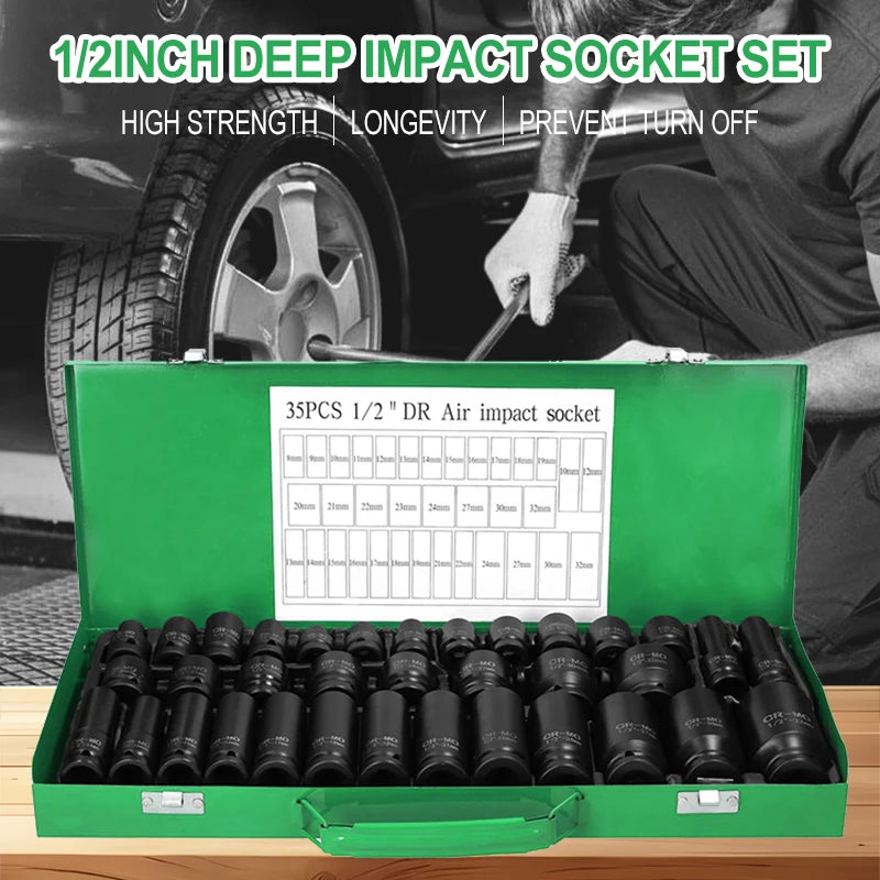 Professional 35 Piece Heavy Duty Pneumatic Tool Kit With Air Gun Rotary Tools