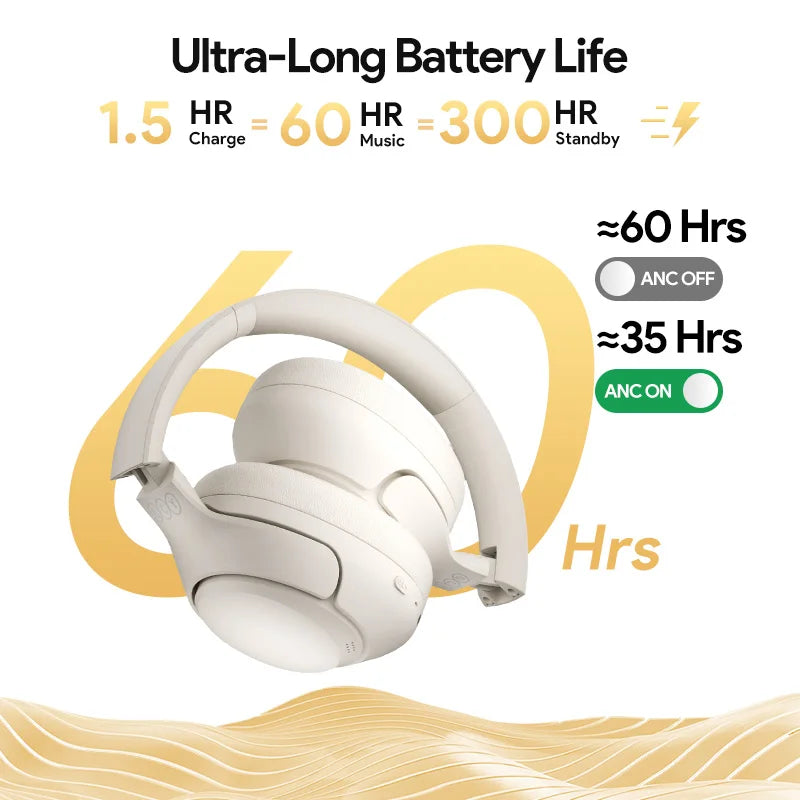 QCY H3 ANC Wireless Headphones With Bluetooth 5.4 Hi Res Audio