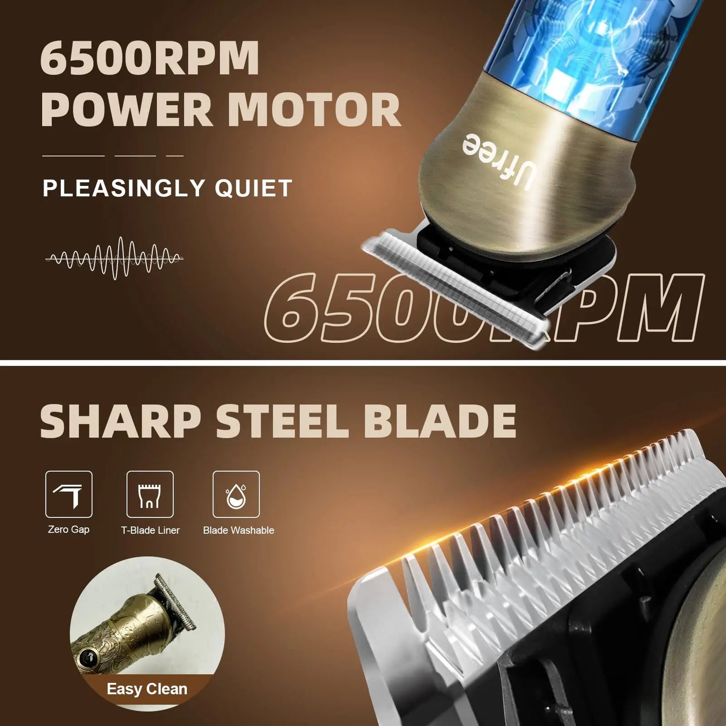 Ufree Beard Trimmer for Men Cordless Electric Razor Shaver Kit