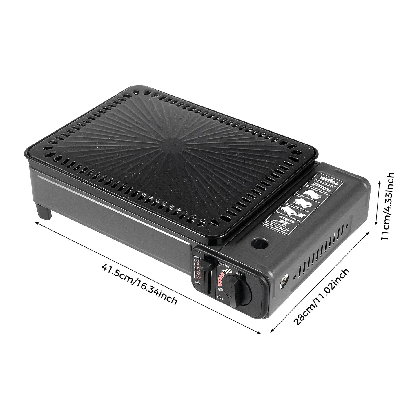 Portable Butane Gas Grill Stove Dual-Intake Camping
