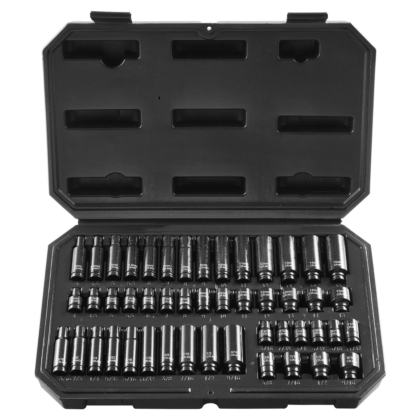 NONEDIY 48 Piece Impact Socket Set CrMo Alloy Steel