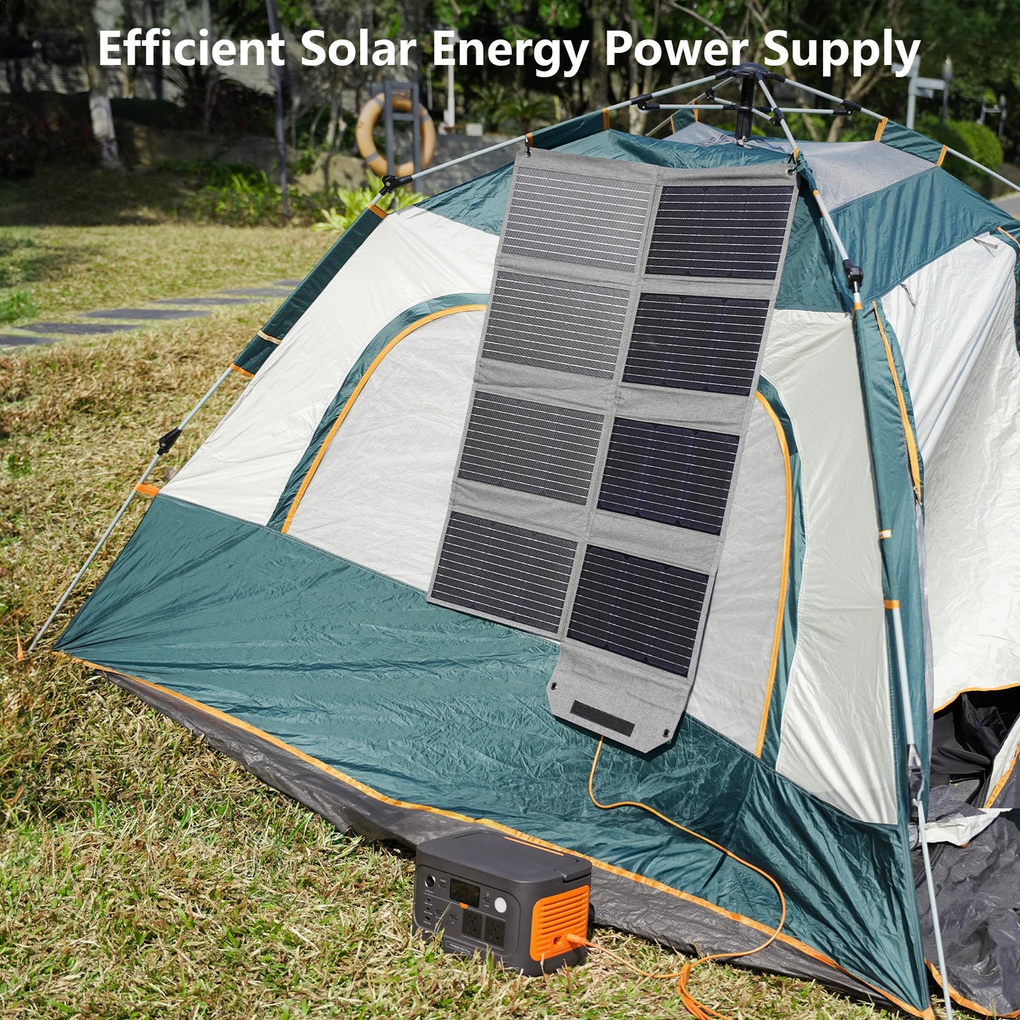 MHPOWOS Portable Solar Panel 120W Foldable USB Output for Camping