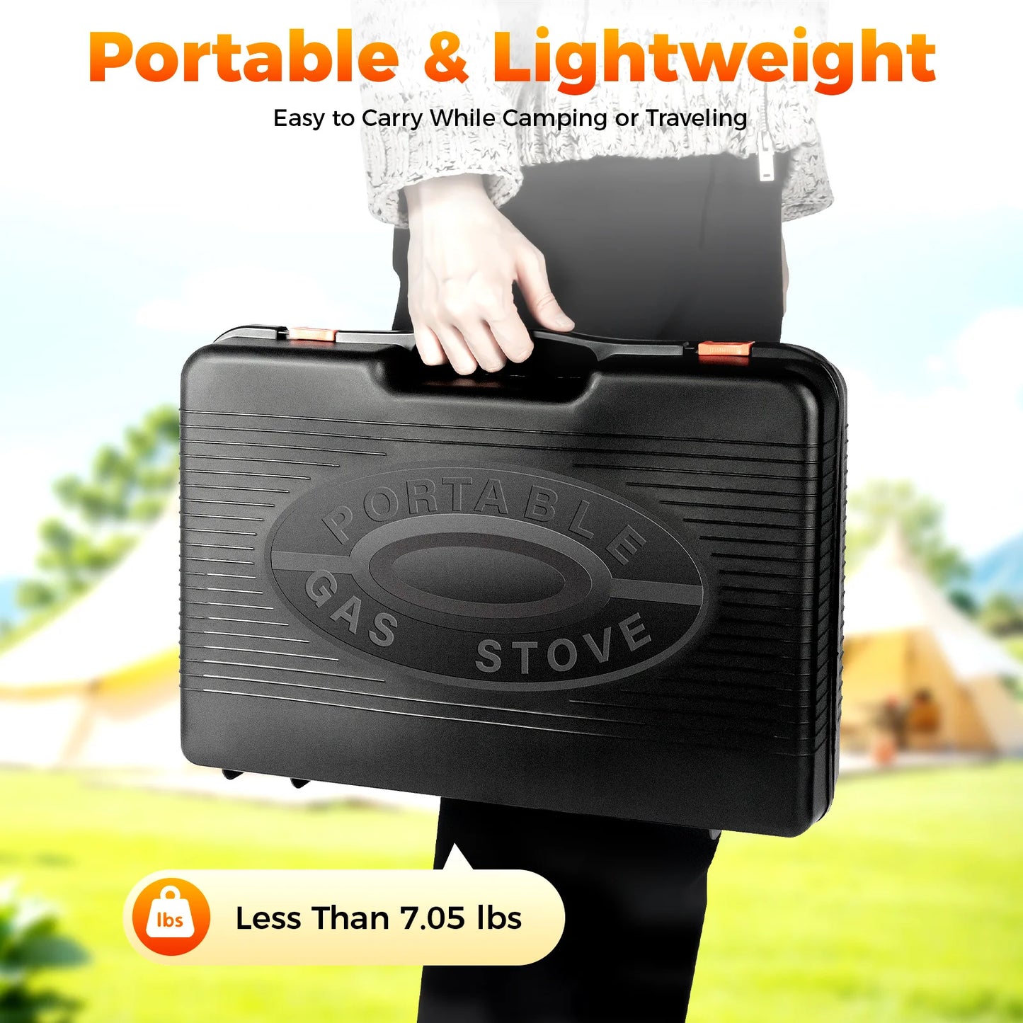 Portable Butane Gas Grill Stove Dual-Intake Camping