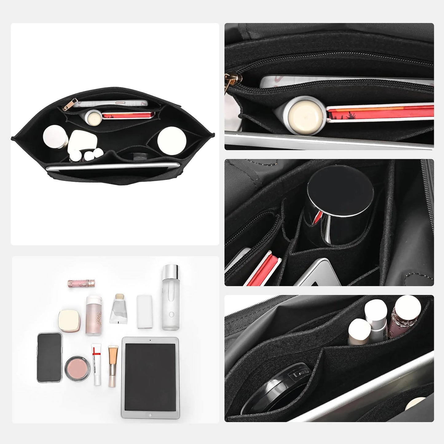 NONECN Felt Insert Bag For Longchamp Handbag Liner Organizer
