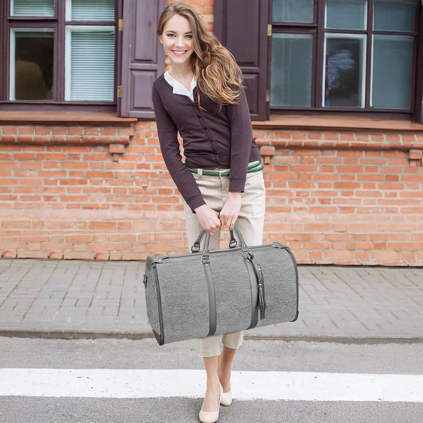 Convertible Travel Garment Duffle Bag With Shoe Pouch For Women