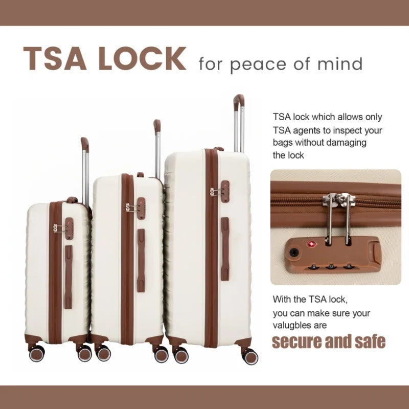 TravelhouseCN 5-Piece Luggage Set Hardcase Spinner Wheels TSA Lock