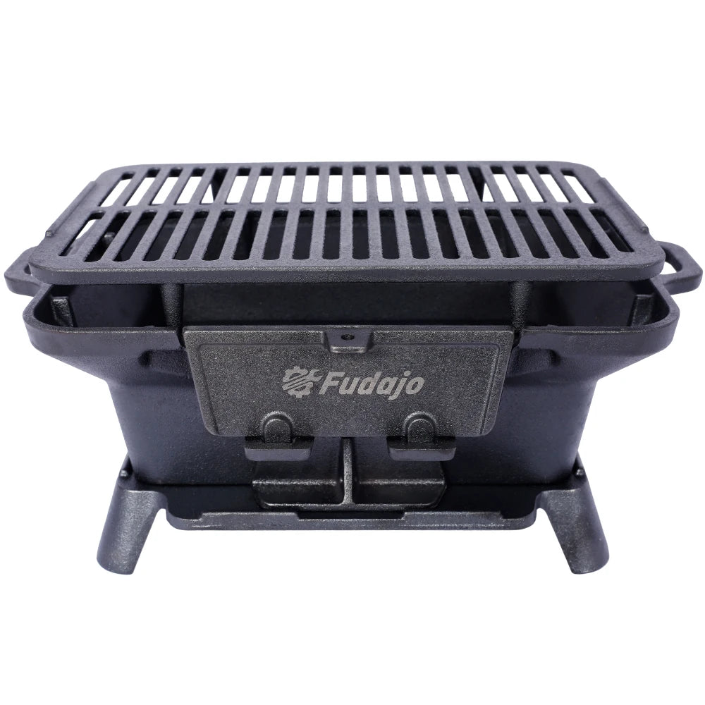 Oval Cast Iron Grill Portable Outdoor Tabletop Skillet