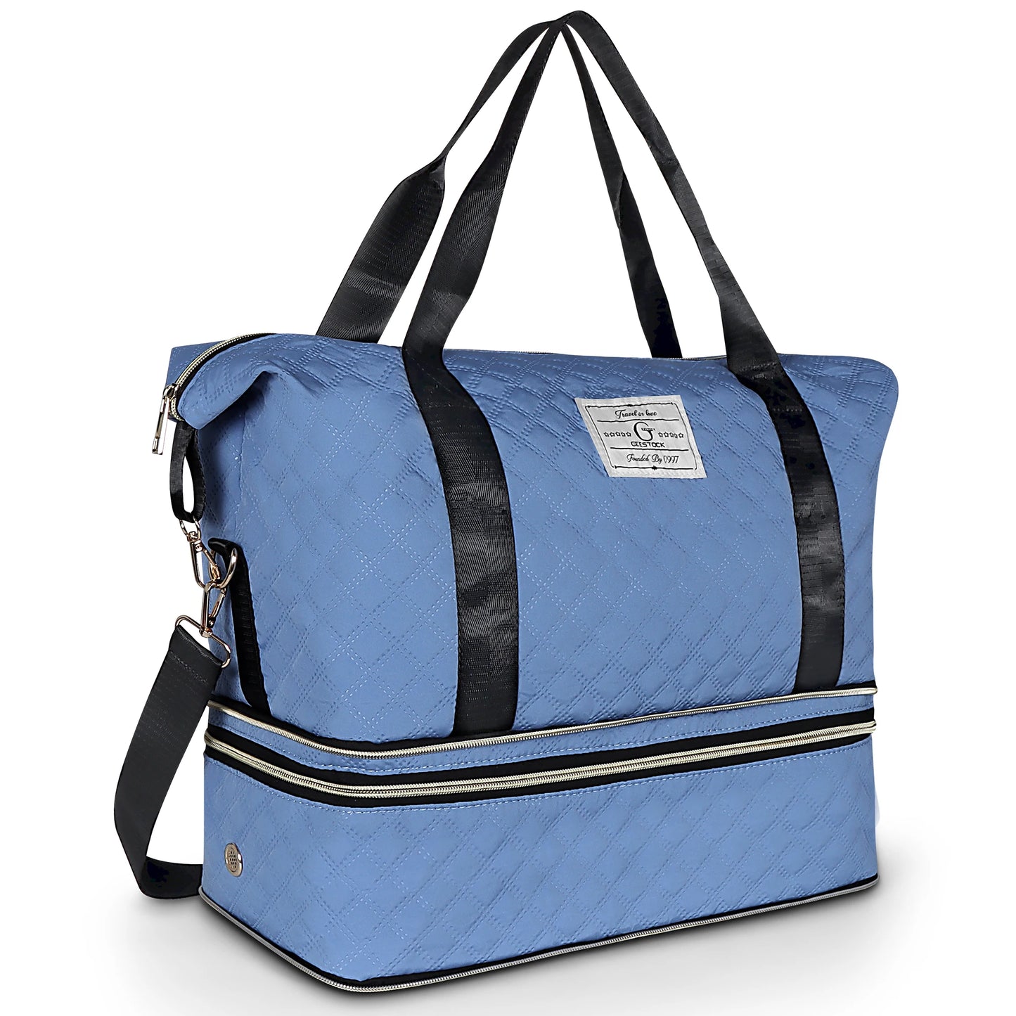 Travel Bag Durable Quilted Design Large Capacity Nylon Spinner Wheels