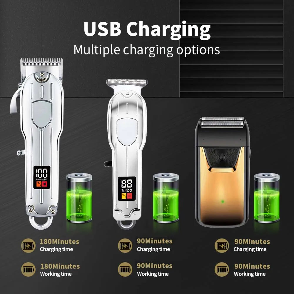 YUKU Hair Clipper Set for Men Cordless Beard Trimmer