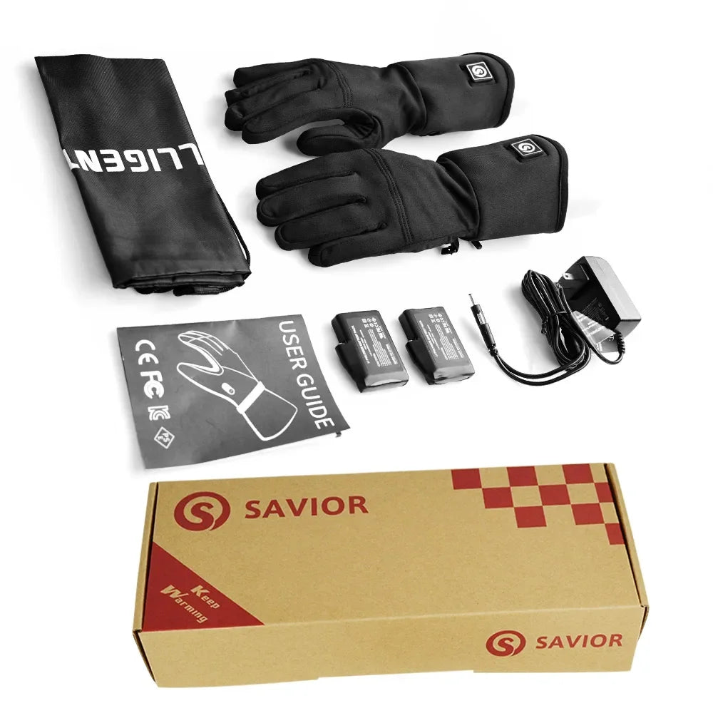 Snow Deer Winter Heated Gloves Goatskin Leather Windproof Rechargeable