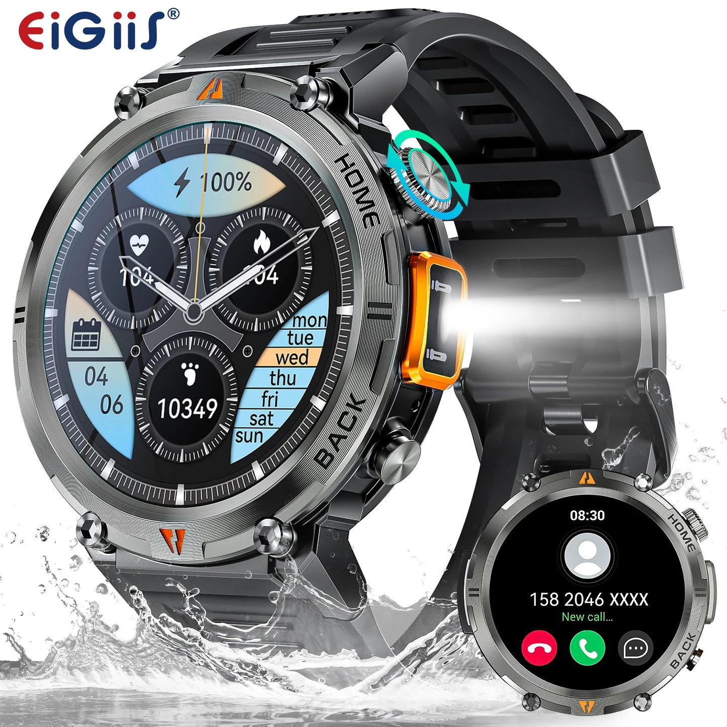 EIGIIS KE3 Smartwatch Bluetooth Call Full Touch Health Monitor