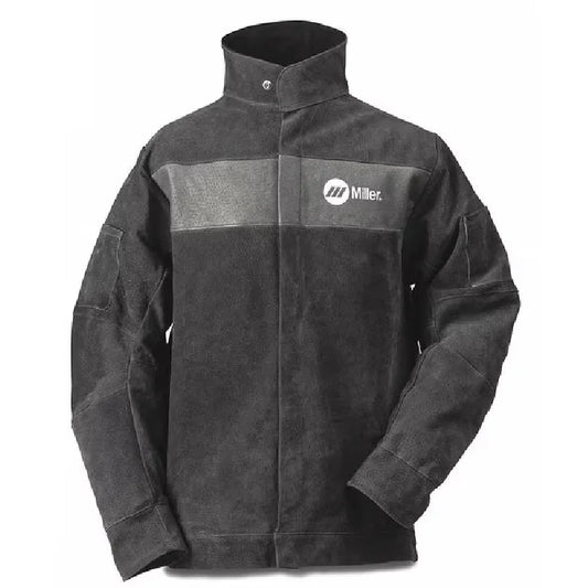Welding Jacket, XL, 30" L, Gray, Leather