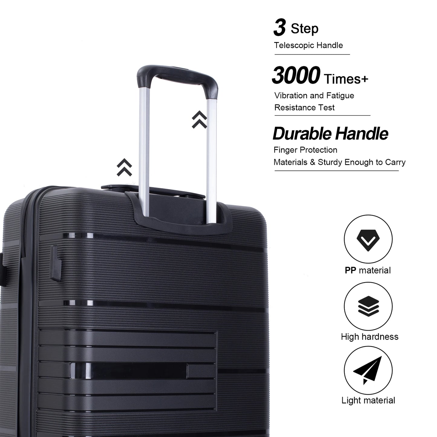 Travelhouse Hardshell Luggage Set Three Piece Spinner TSA Lock