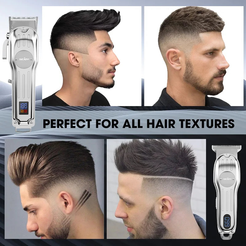 Sejoy Professional Hair Clipper Kit Cordless Trimmer Set for Men