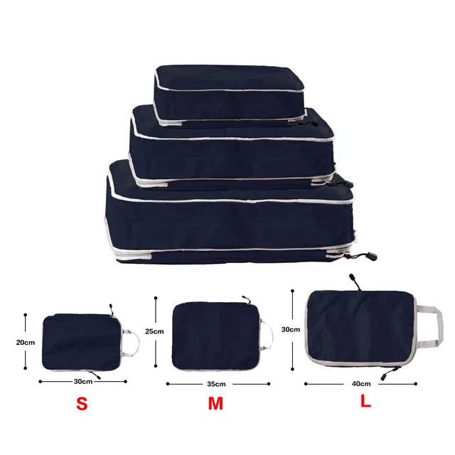 Foldable Packing Cubes Set Travel Nylon Waterproof Luggage Organizer