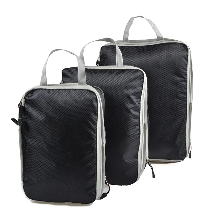 Foldable Packing Cubes Set Travel Nylon Waterproof Luggage Organizer