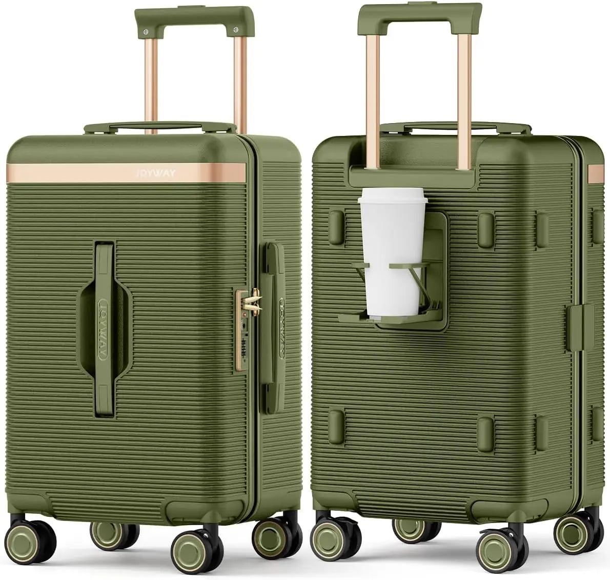Joyway Lightweight Luggage With Cup Holder TSA Lock Spinner Wheels