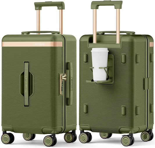 Joyway Lightweight Luggage With Cup Holder TSA Lock Spinner Wheels