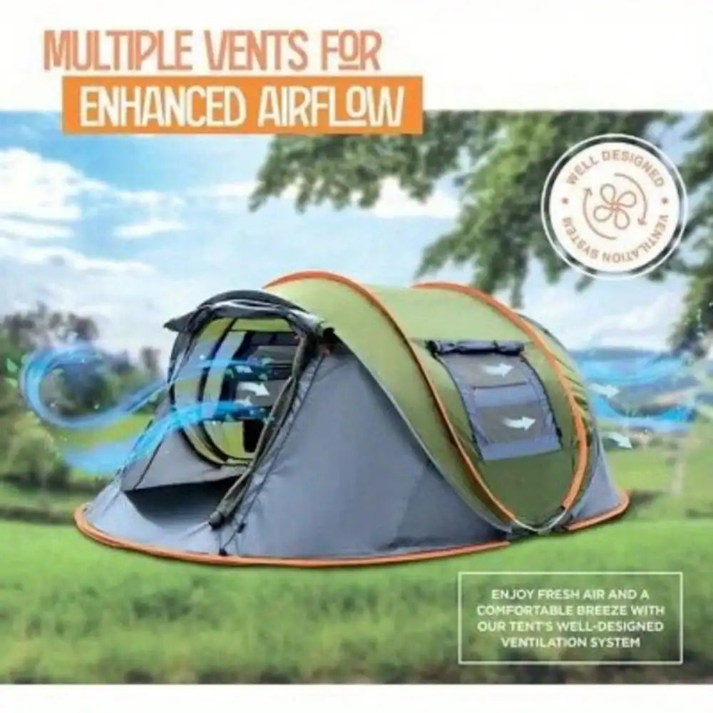 Camping Tent Pop Up Waterproof With Two Doors