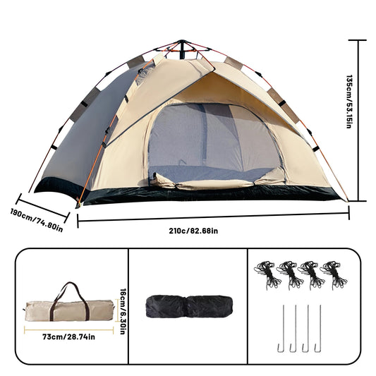 Pakicetus 3-4 Person Windproof Camping Tent Easy Setup