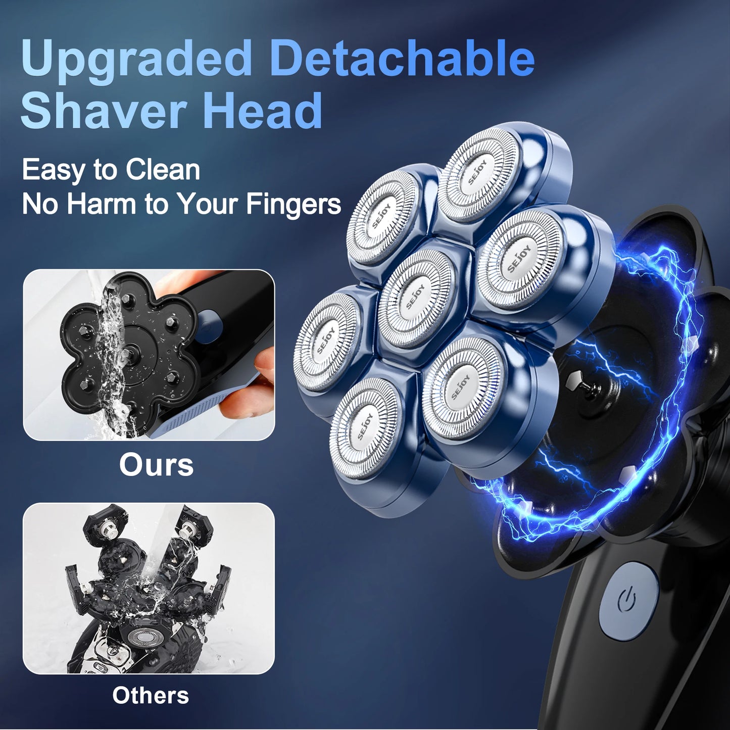 Sejoy 6 In 1 Electric Razor Men Waterproof Grooming Kit