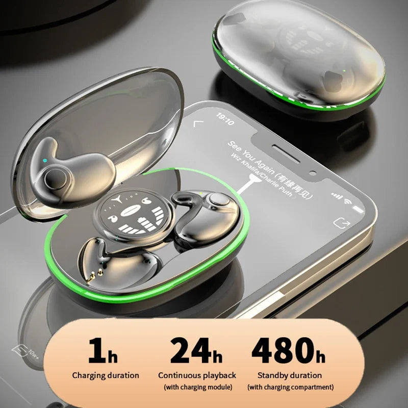 SHUKE Invisible Sleep Earphones Wireless Bluetooth 5.3 Earbuds IPX5