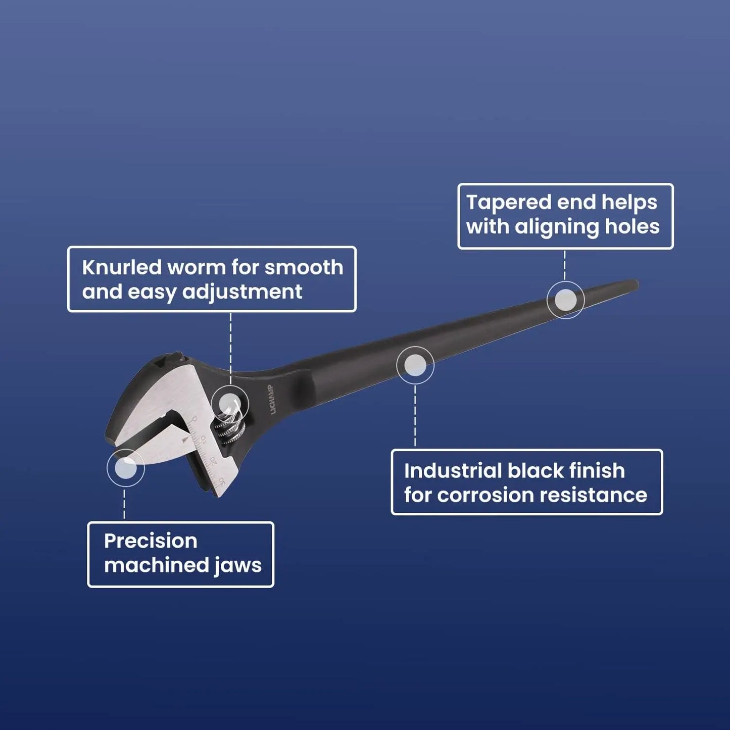 Lichamp 3 Pack Adjustable Spud Wrench Set For Construction