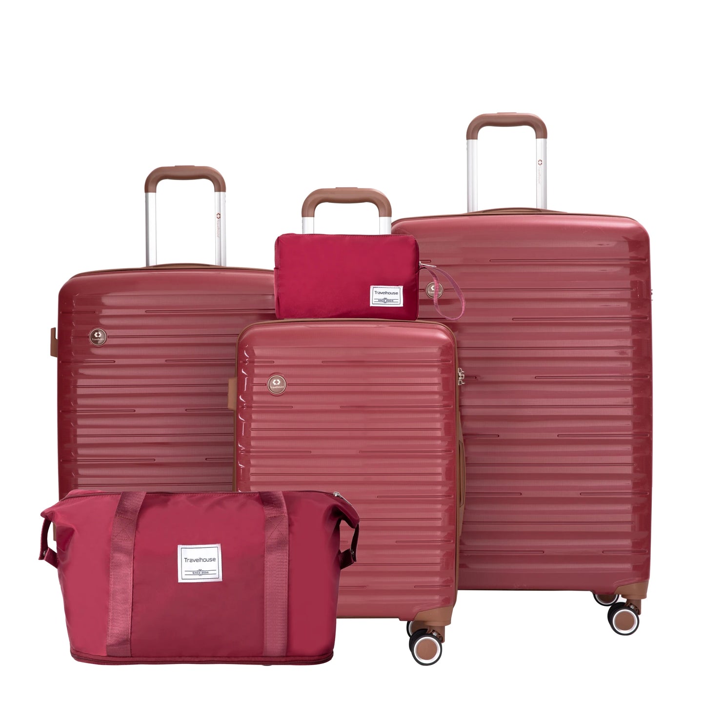 TravelhouseCN 5-Piece Luggage Set Hardcase Spinner Wheels TSA Lock