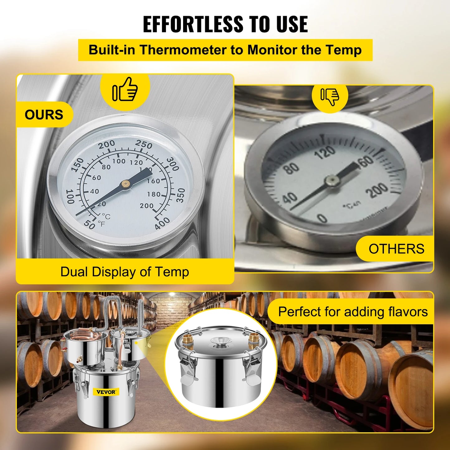 VEVOR Alcohol Distiller DIY Moonshine Apparatus Stainless Steel
