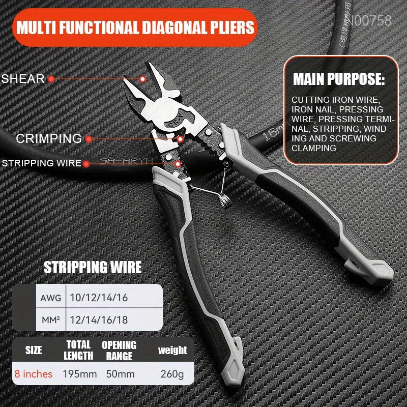 NiuxiangDIY Multifunction Pliers Diagonal Cutting And Combination Pliers