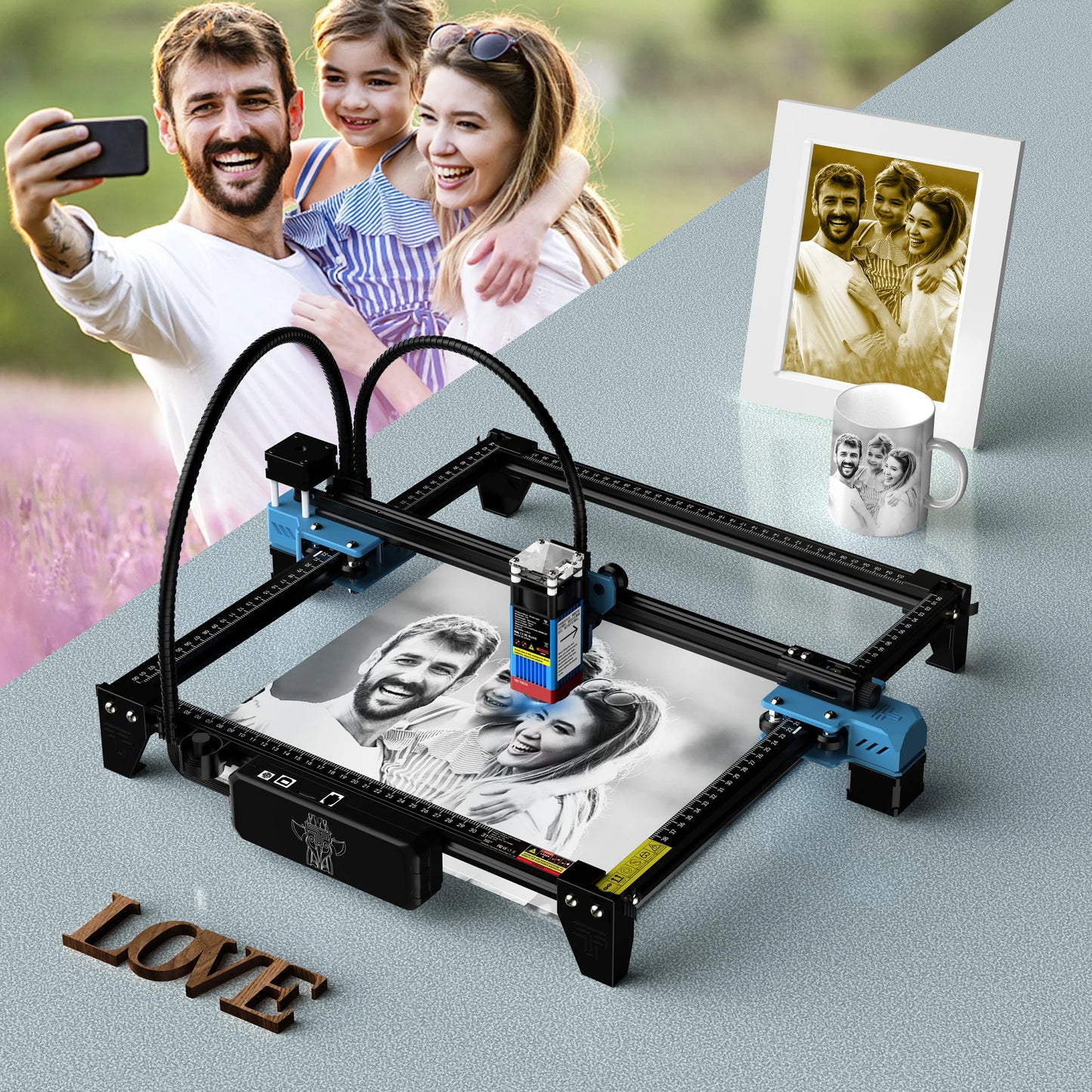 TwoTrees TTS-55 Pro Laser Engraver With Wifi Offline Control 80W Laser Engraving Cutting Machine 445±5nm Blue Light Cnc Machine