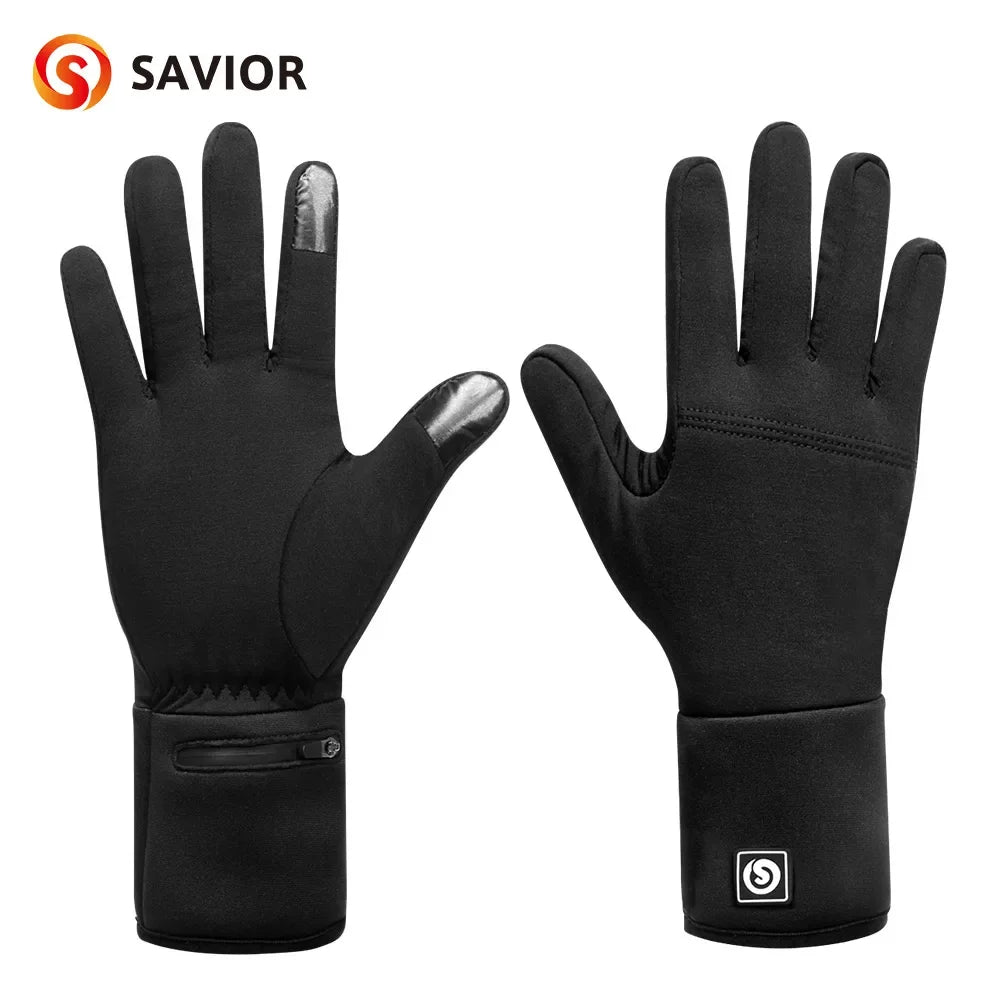 Snow Deer Winter Heated Gloves Goatskin Leather Windproof Rechargeable