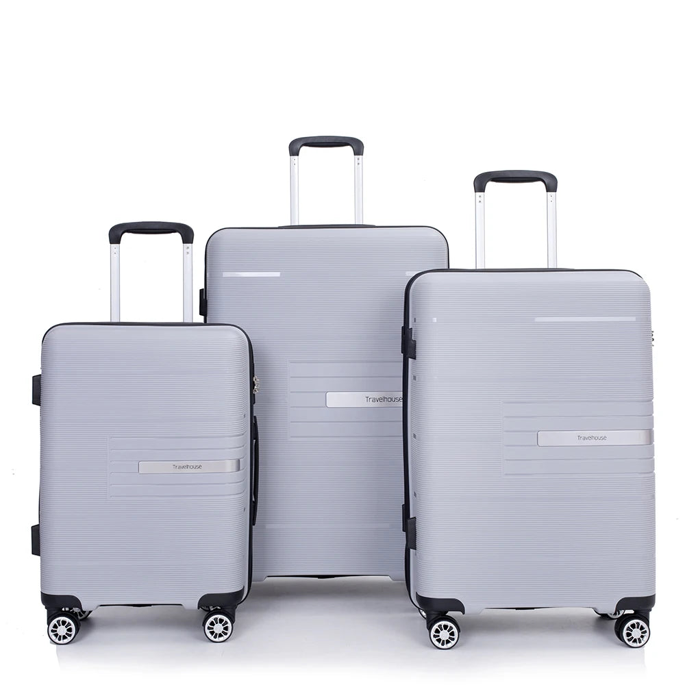 Travelhouse Hardshell Luggage Set Three Piece Spinner TSA Lock