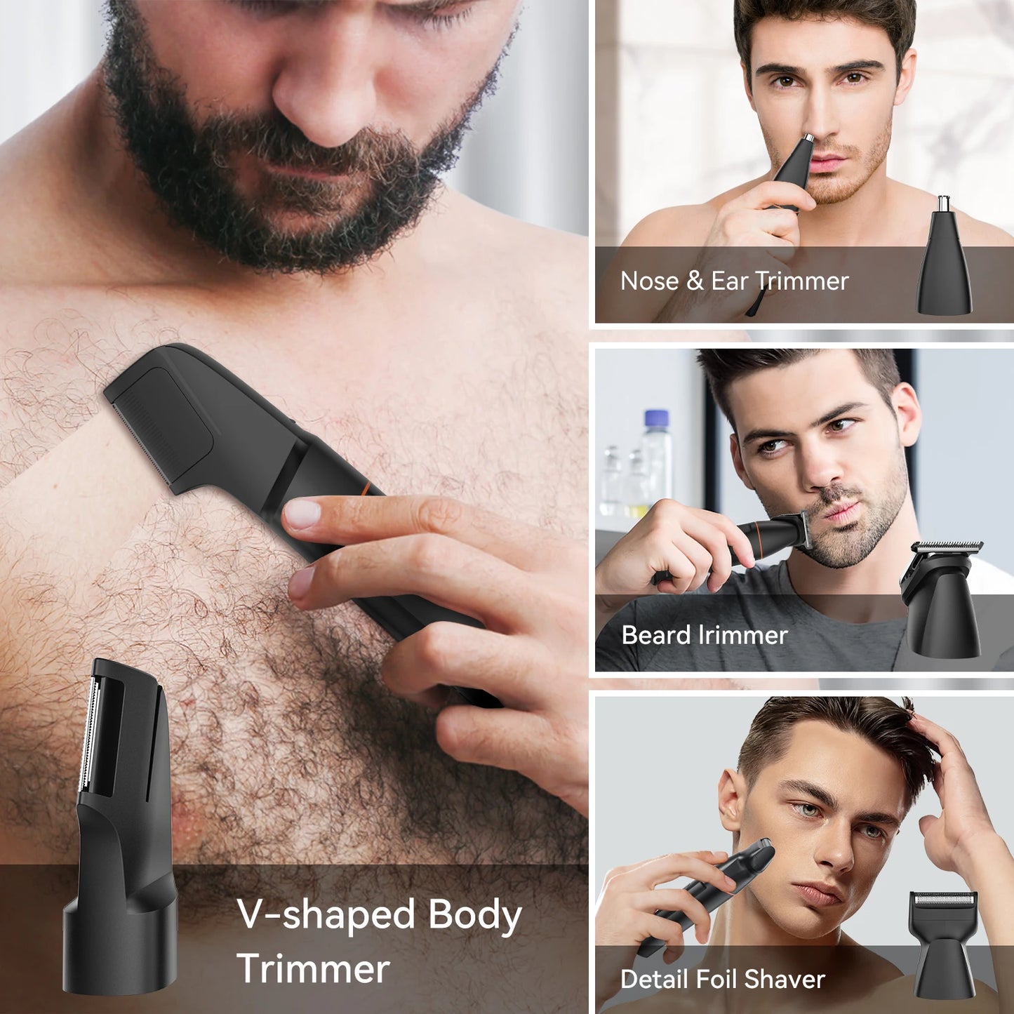 MAXGROOM 4 In 1 AlloverBody Hair Shaver Toolkit For Gentlemen