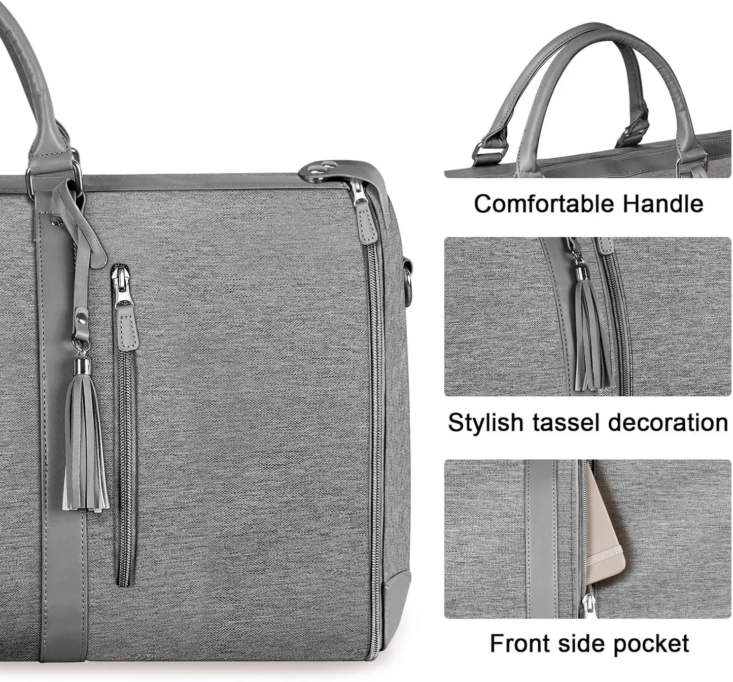 Convertible Travel Garment Duffle Bag With Shoe Pouch For Women
