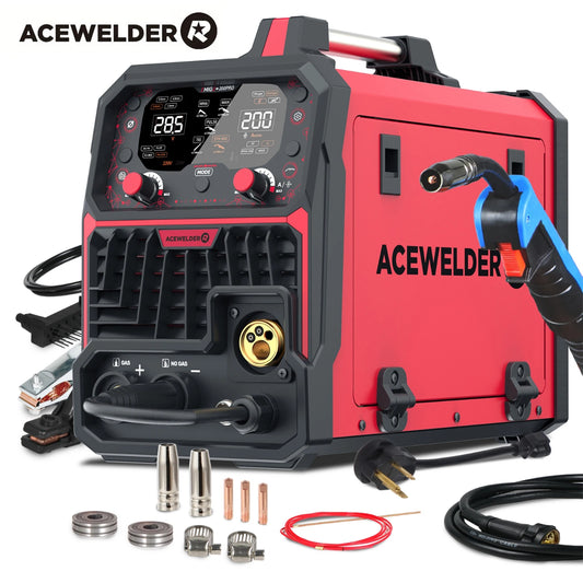 ACEWELDER 200A MIG TIG Welder Pulse MIG Gasless Flux Core 110V 220V