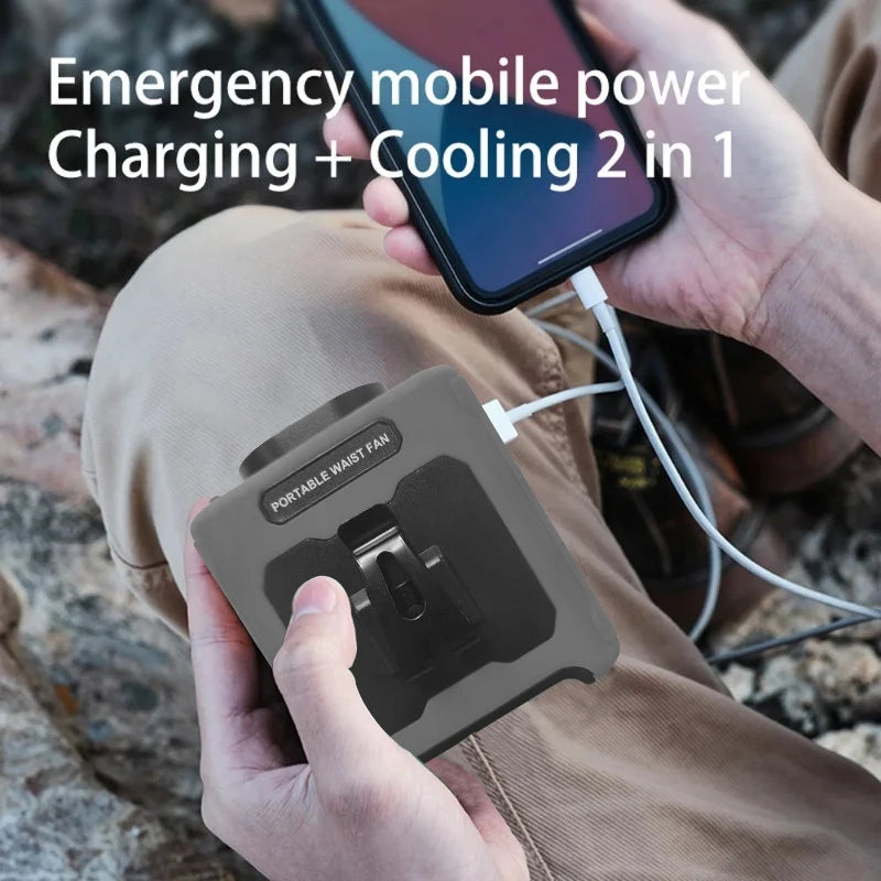 Portable Neck Fan With 10000mAh Battery And Waist Clip Flashlight