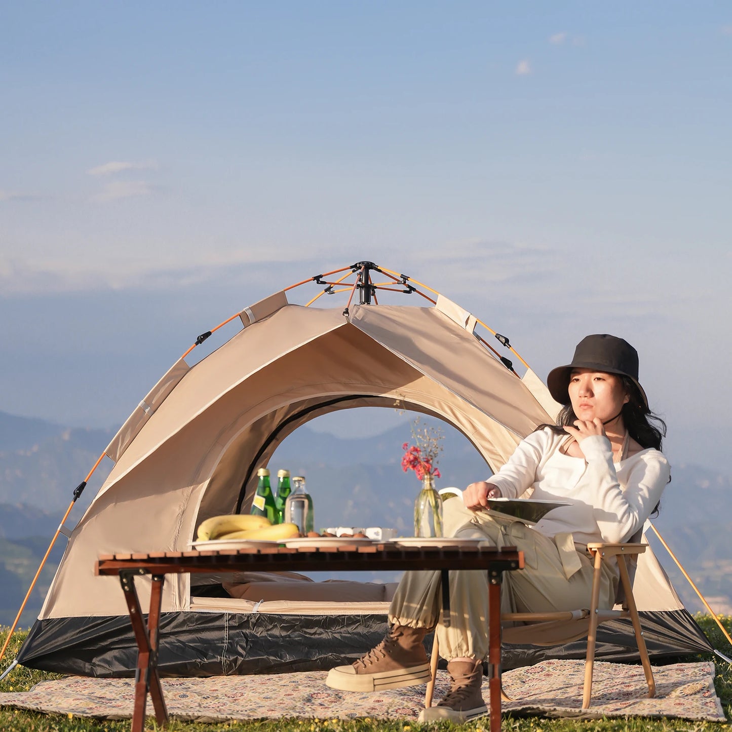 Pakicetus 3-4 Person Windproof Camping Tent Easy Setup