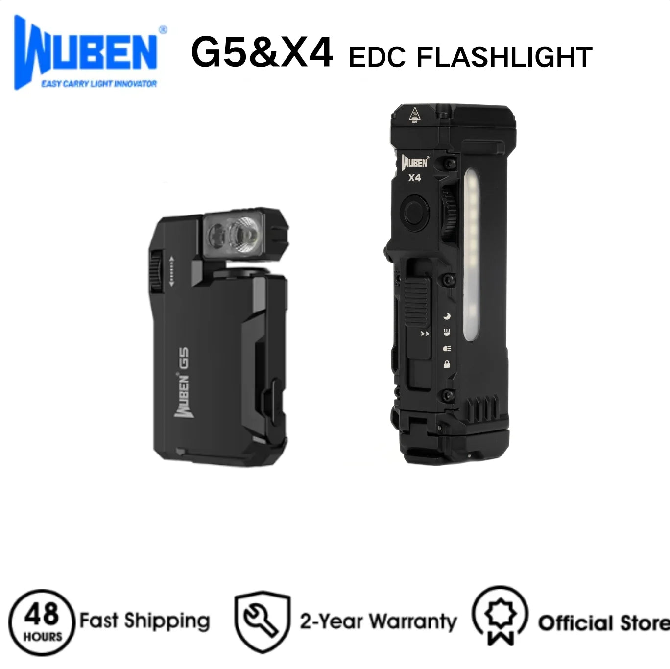 WUBEN X4 G5 EDC Flashlight Bundle With Magnetic Tail RGB Rechargeable