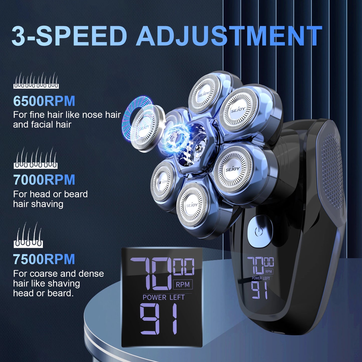 Sejoy 6 In 1 Electric Razor Men Waterproof Grooming Kit