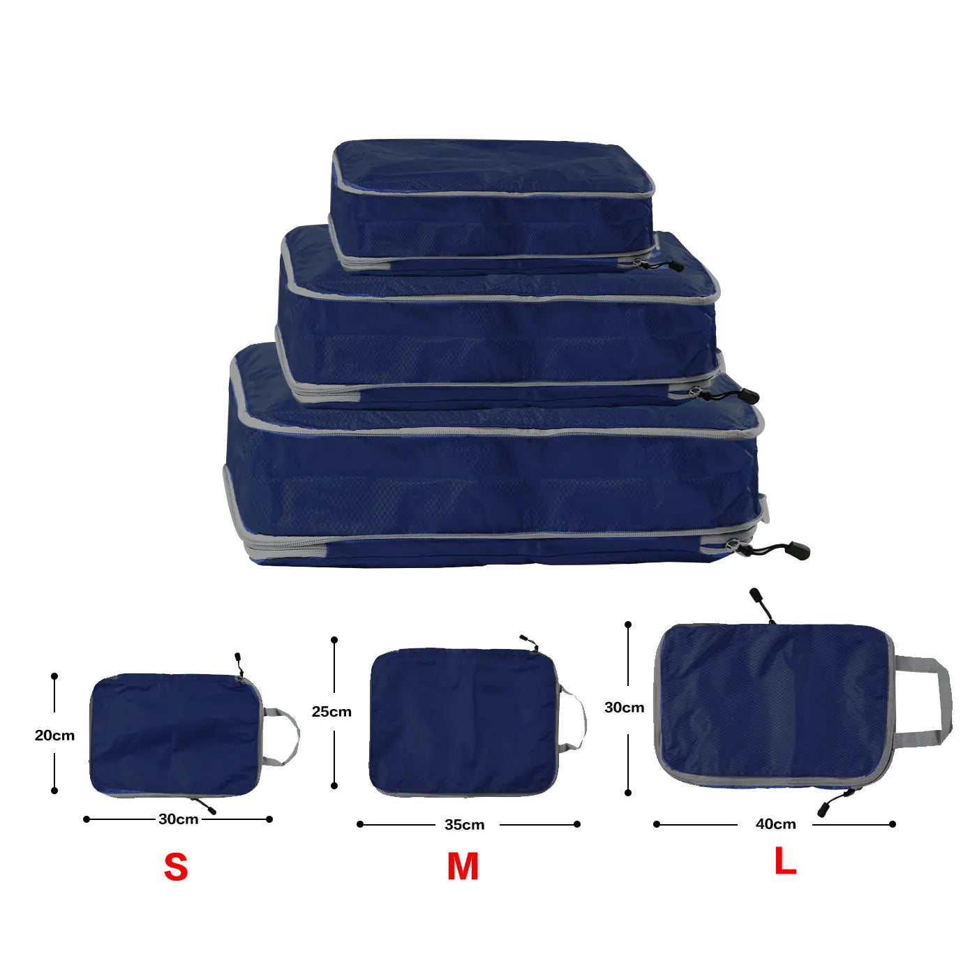 Foldable Packing Cubes Set Travel Nylon Waterproof Luggage Organizer