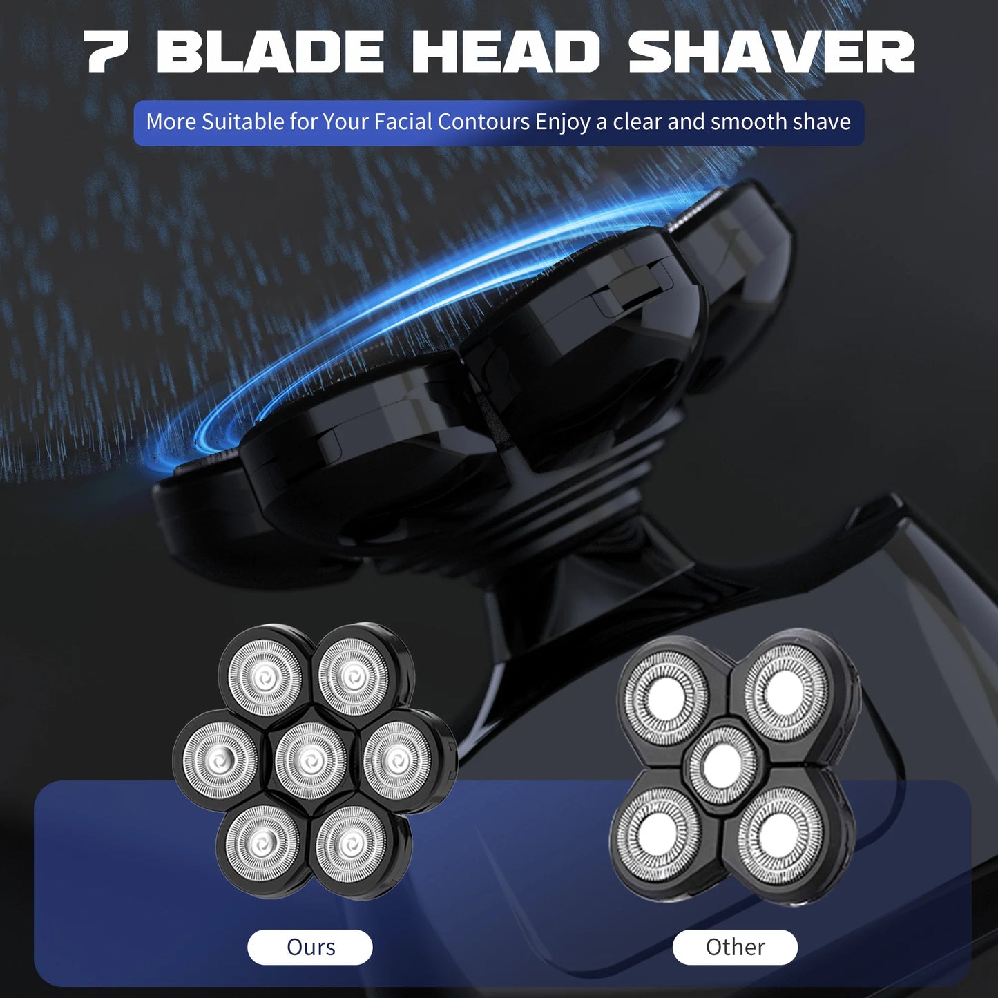 Sejoy 7D Head Shaver 6 In 1 Razor And Trimmer