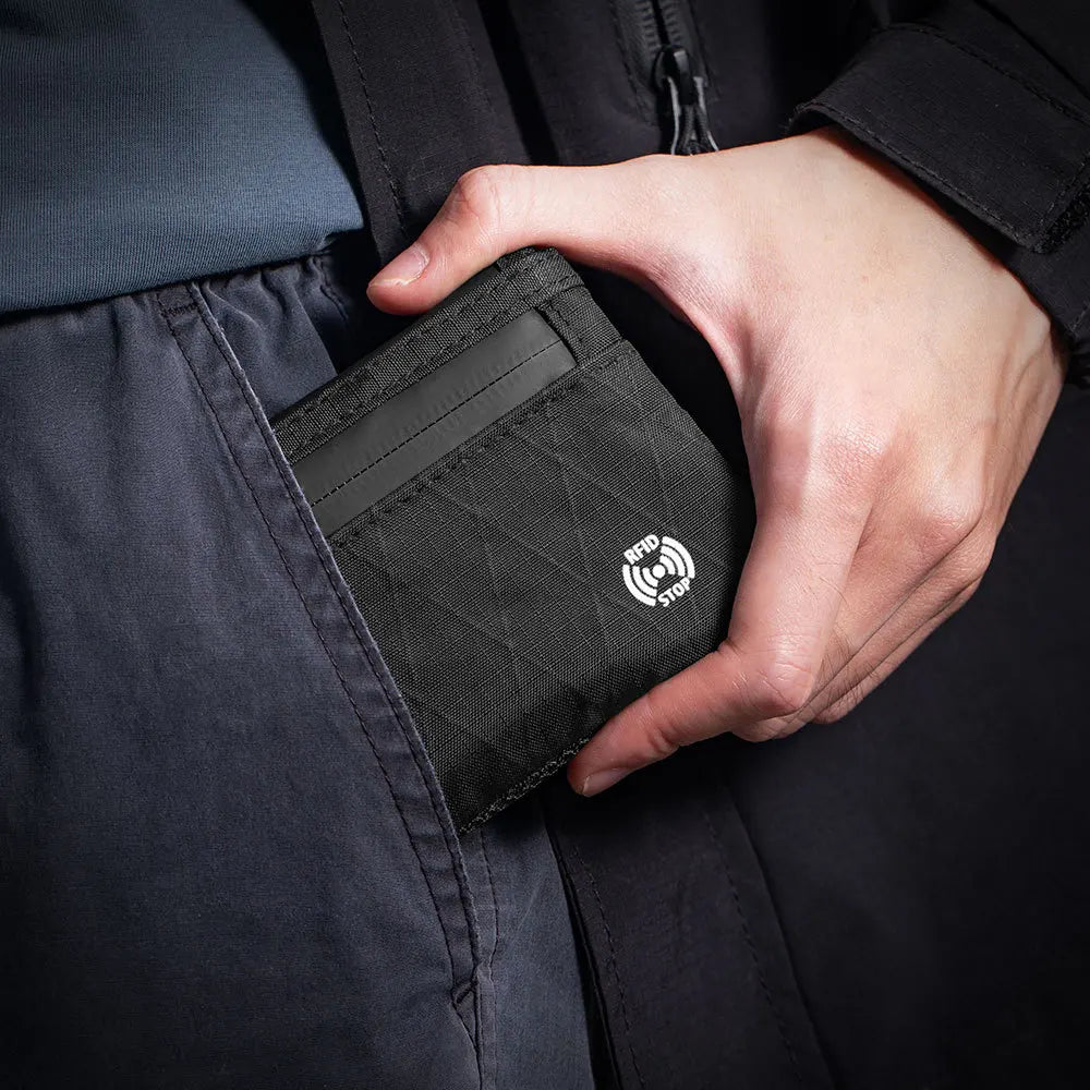 Zipper RFID Wallet Mini Coin Purse Nylon Card Holder