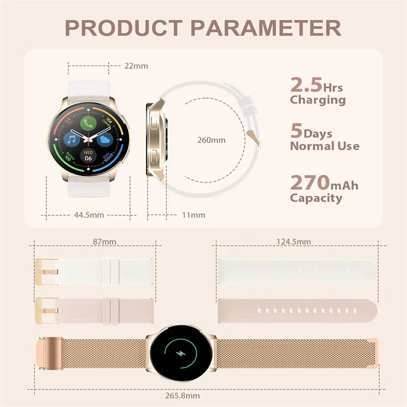 INNOFOVO Smartwatch For Women Answer Calls Fitness Tracker Waterproof