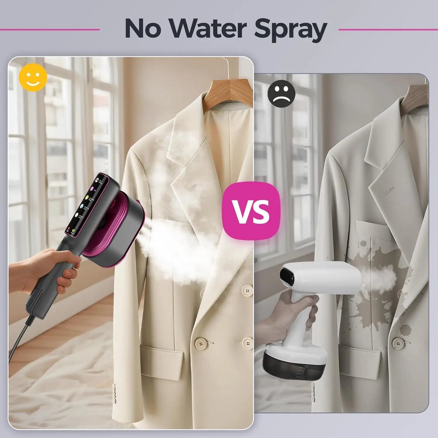 Travel Steamer for Clothes, 1200W Portable Steamer ＆ Iron 2 In 1, 13s Heat Up, LED Touch Display with 5 Modes, Large Ceramic