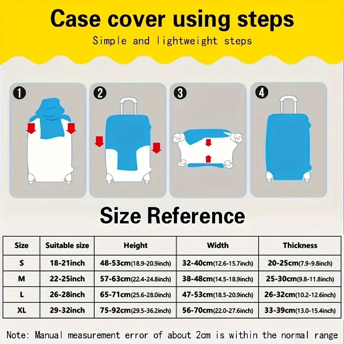 NONECN Luggage Protective Cover Travel Elastic Dust Cover
